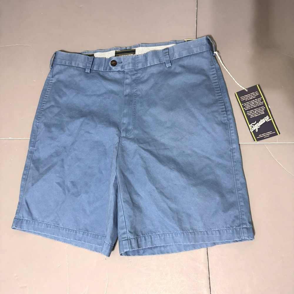 Orvis Shorts Signature Twill 36 8.5 9 Blue Solid Pima Cotton New